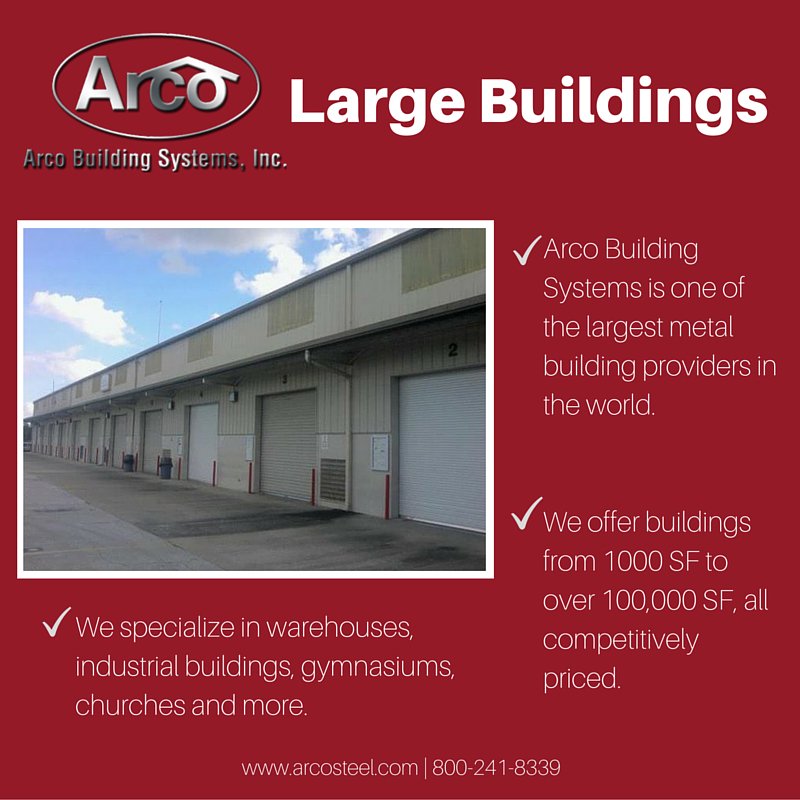 ArcoBuildings's tweet photo. We provide #SteelBuildings of all sizes, including very #LargeBuildings for all your needs! https://t.co/jwNULnIxr0 https://t.co/3PfWCXrOcp