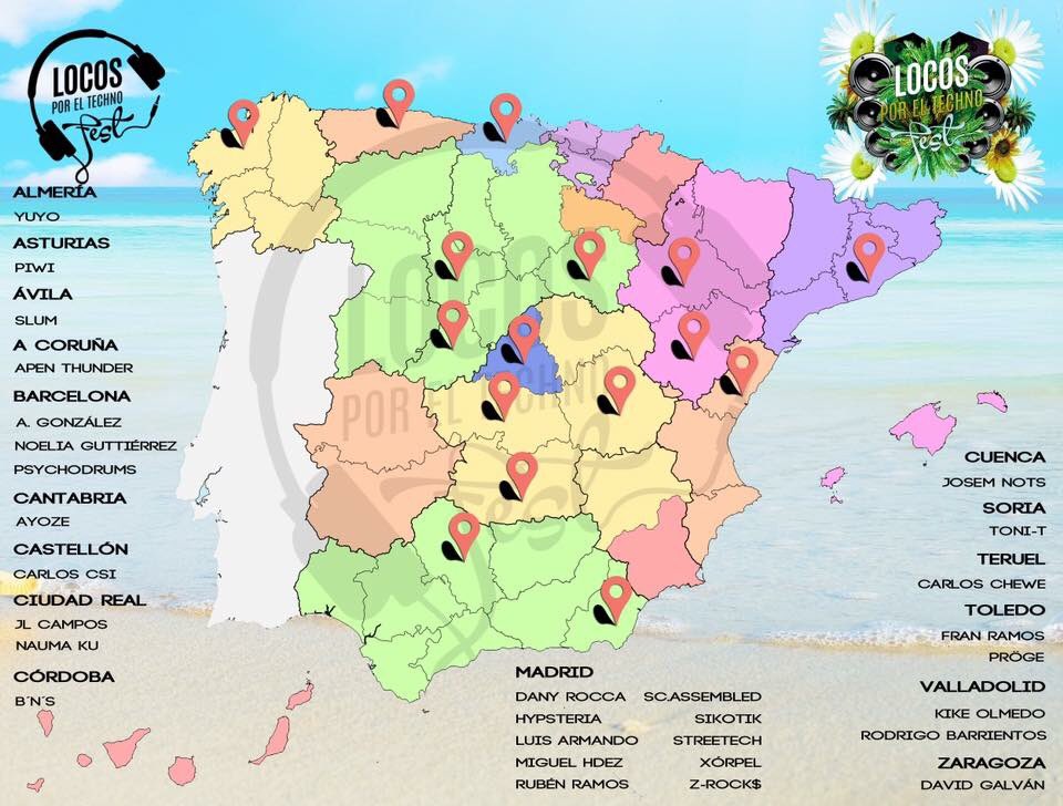 lumago82's tweet photo. Este es el mapa de los artistas que participaran en el festival locos por el techno @LocosTechno calidad 100% https://t.co/CNSaqNoiQa