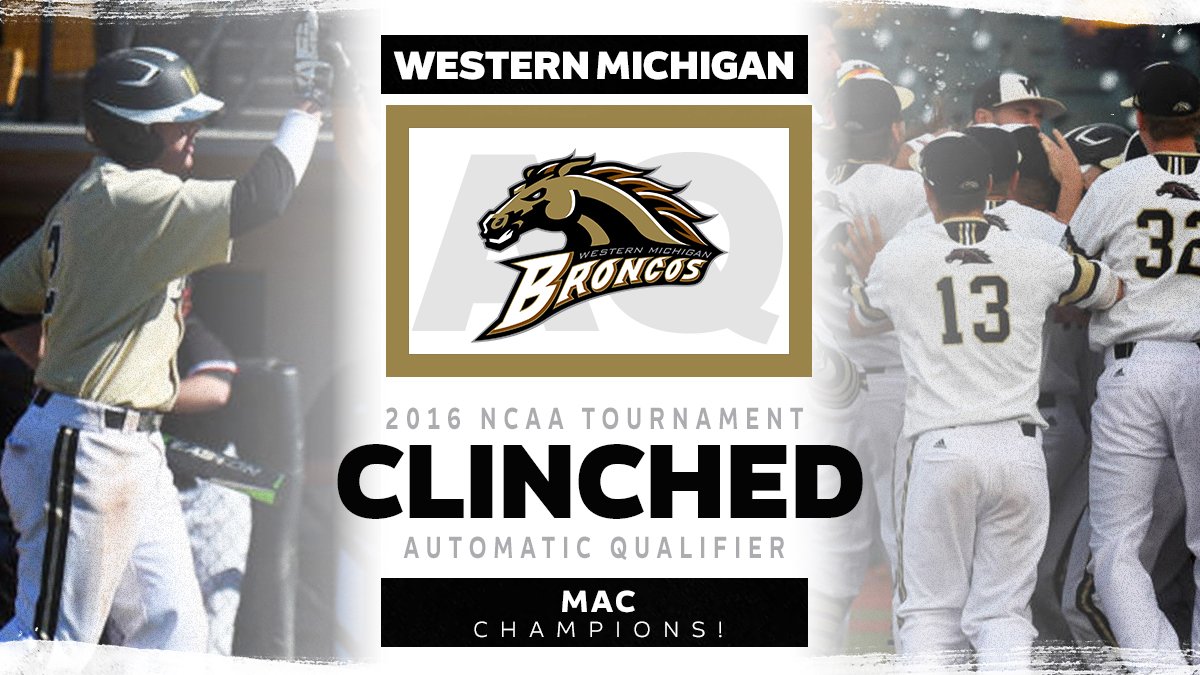 NCAABaseball's tweet photo. MAC CHAMPIONS!

The AQ is Western Michigan's as the Broncos knock off Kent State! #RoadToOmaha https://t.co/SAJPvqoq1w