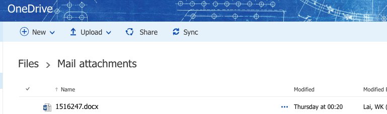 wingkanlai's tweet photo. Awesome! #MicrosoftFlow autosaves all mail attachments in #OneDrivefB! Work less, do more :) #MIEExpert https://t.co/0pVdc8yzkb