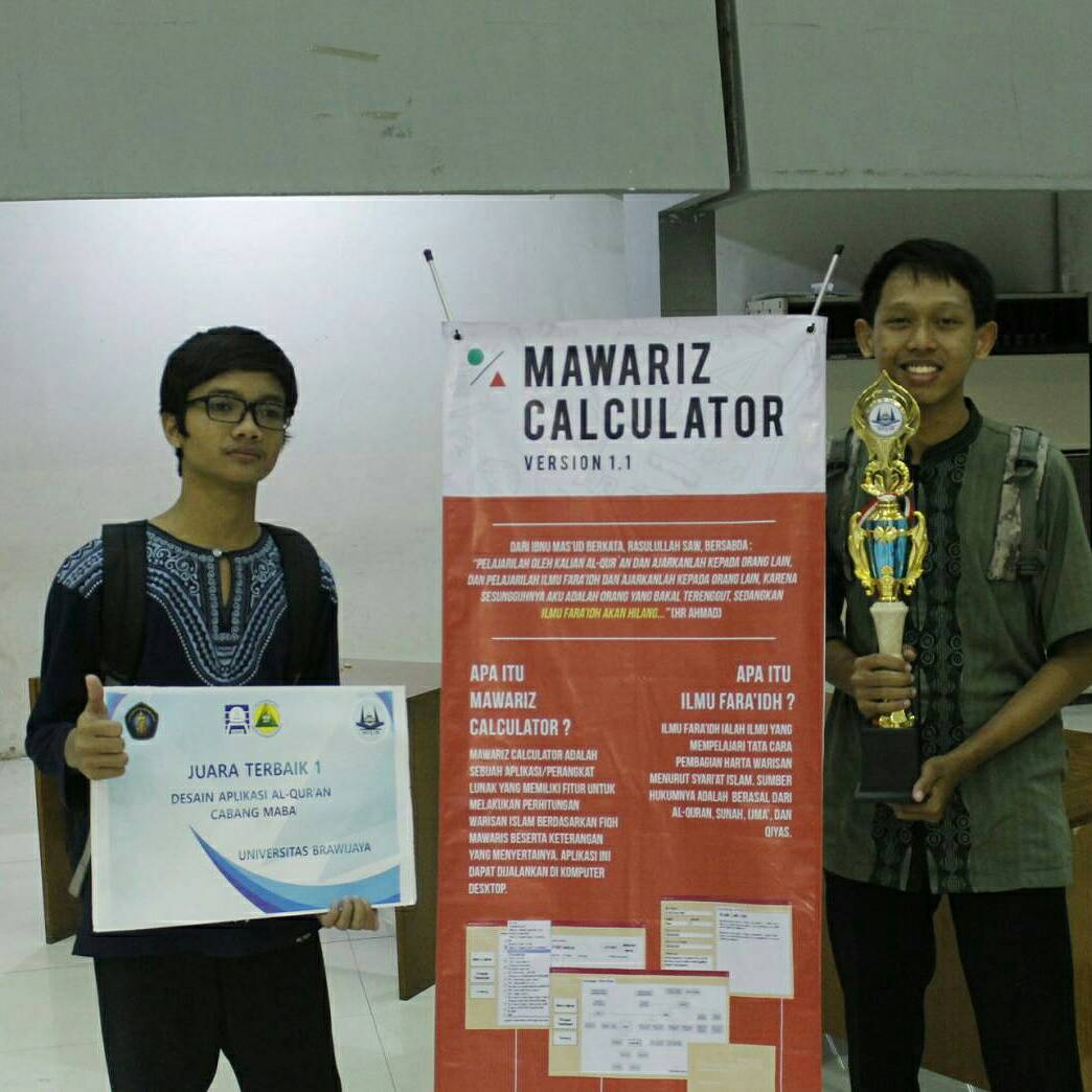 Barakallah Saudara Mufizul Izzi A.S dn Hasan Abdul H Juara 1 lomba "Musabaqah Desain Aplikasi Al-Quran MTQ" UB ke 12