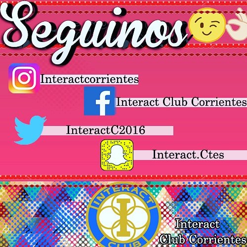 InteractC2016's tweet image. #InteractClubCorrientes Aqui estan nuestras redes sociales, ¡seguinos!
