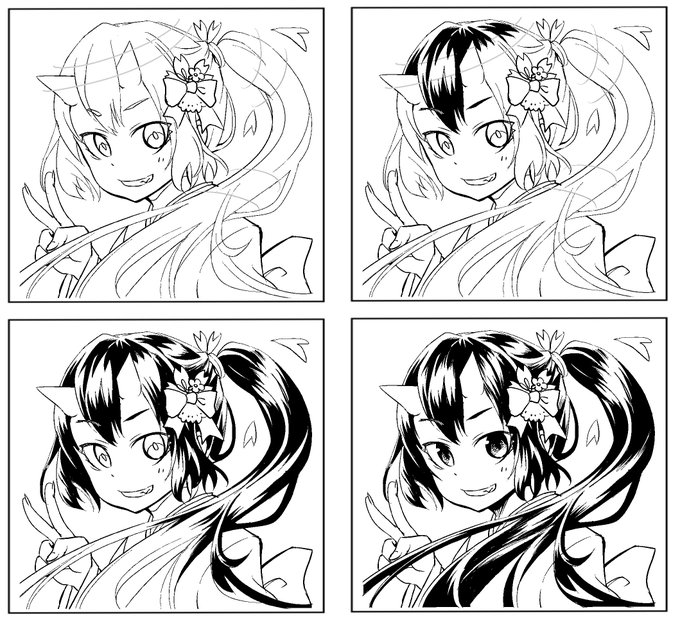 ペントレーニングにツヤベタ。久々につけペンやってみて筆ペンとか思いのほか時間かかってしまった 