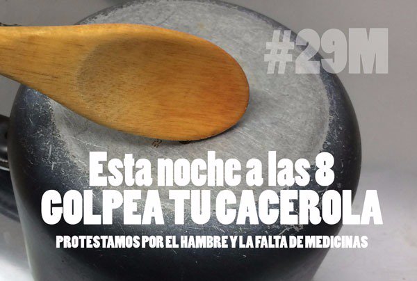 unidadvenezuela's tweet photo. 8:00 pm. Inicia el cacerolazo nacional #CacerolazoAlasOcho https://t.co/2FuHbgka6W