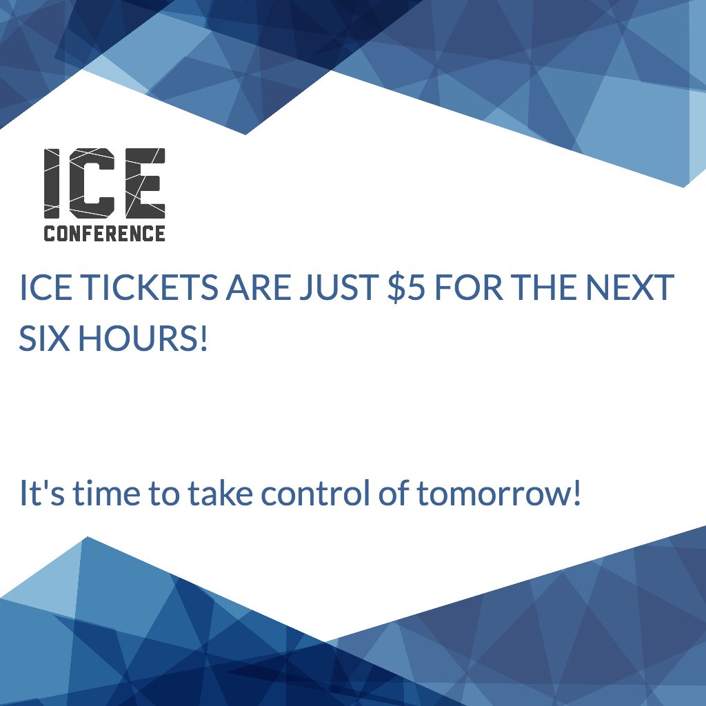 For the next six hours only, #ICE2016 tickets are just $5!! Get this amazing deal before it's too late!!!