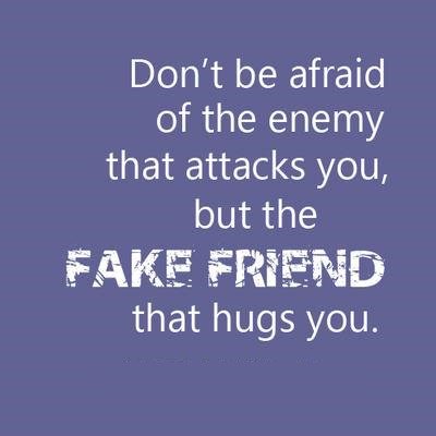 BarcodeTags's tweet photo. Don`t #fear the #enemy that attacks you, but the fake friend that #hugs you. https://t.co/wmdeKSDfzz