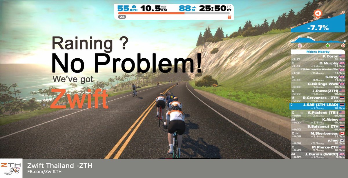 ZwiftTH's tweet photo. Rainy Season? No Problem! We've got @GoZwift , #ZwiftTH : https://t.co/Eo1NTJUSTc #Zwift #Thailand #RideOn https://t.co/pur7GEKltP