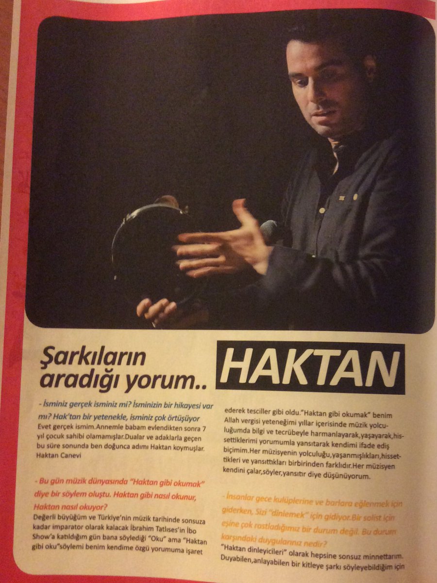 HaktanFanClub's tweet photo. #romanist  dergisinden Haktan :)
Şarkıların aradığı yorum.. @Haktan_Canevi @ilknurcanevi @ilktanbul @SariyerBelediye https://t.co/kqXzlkGbS7