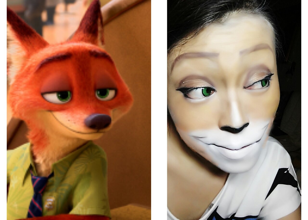 ট ইট র まよ Mayo 久しぶりのディズニー顔だけメイク ズートピアのジュディとニックしてみた O 擬人化は無理だったので 獣メイクでw ニック難しいぃ ただの髭の濃い人みたいになる ニックは 予定があるので極め