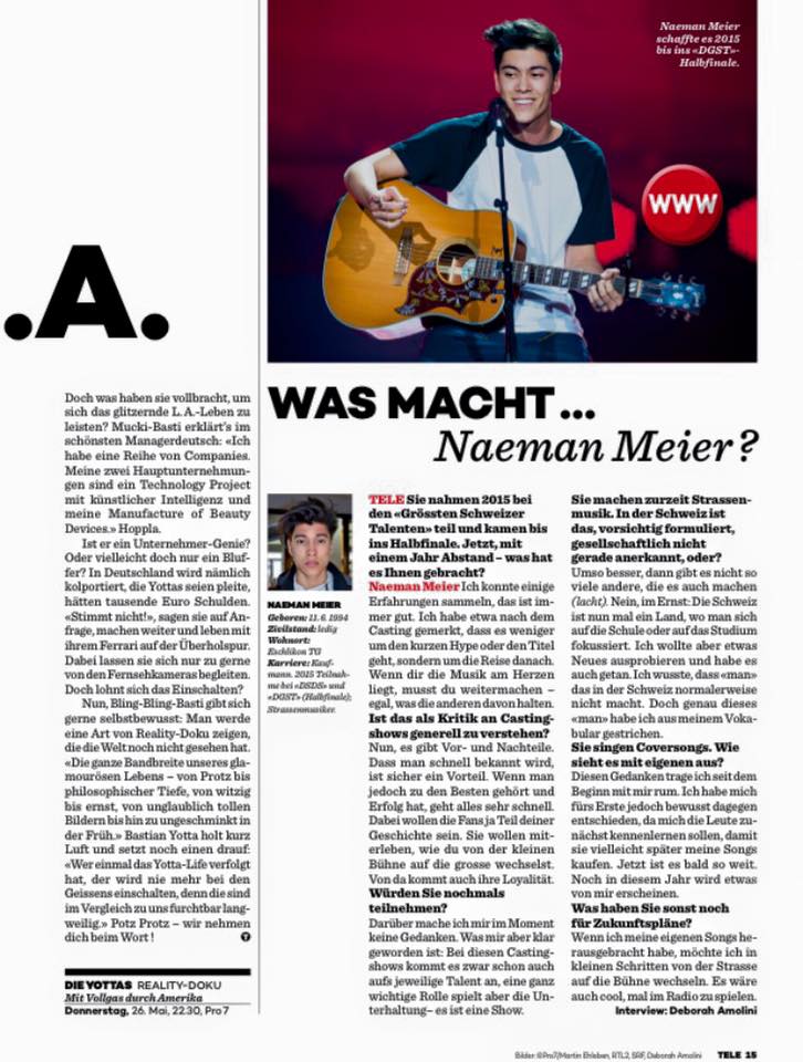 Thanks <a href="/telemagazine/">Télé Magazine</a> for this interview with Naeman!