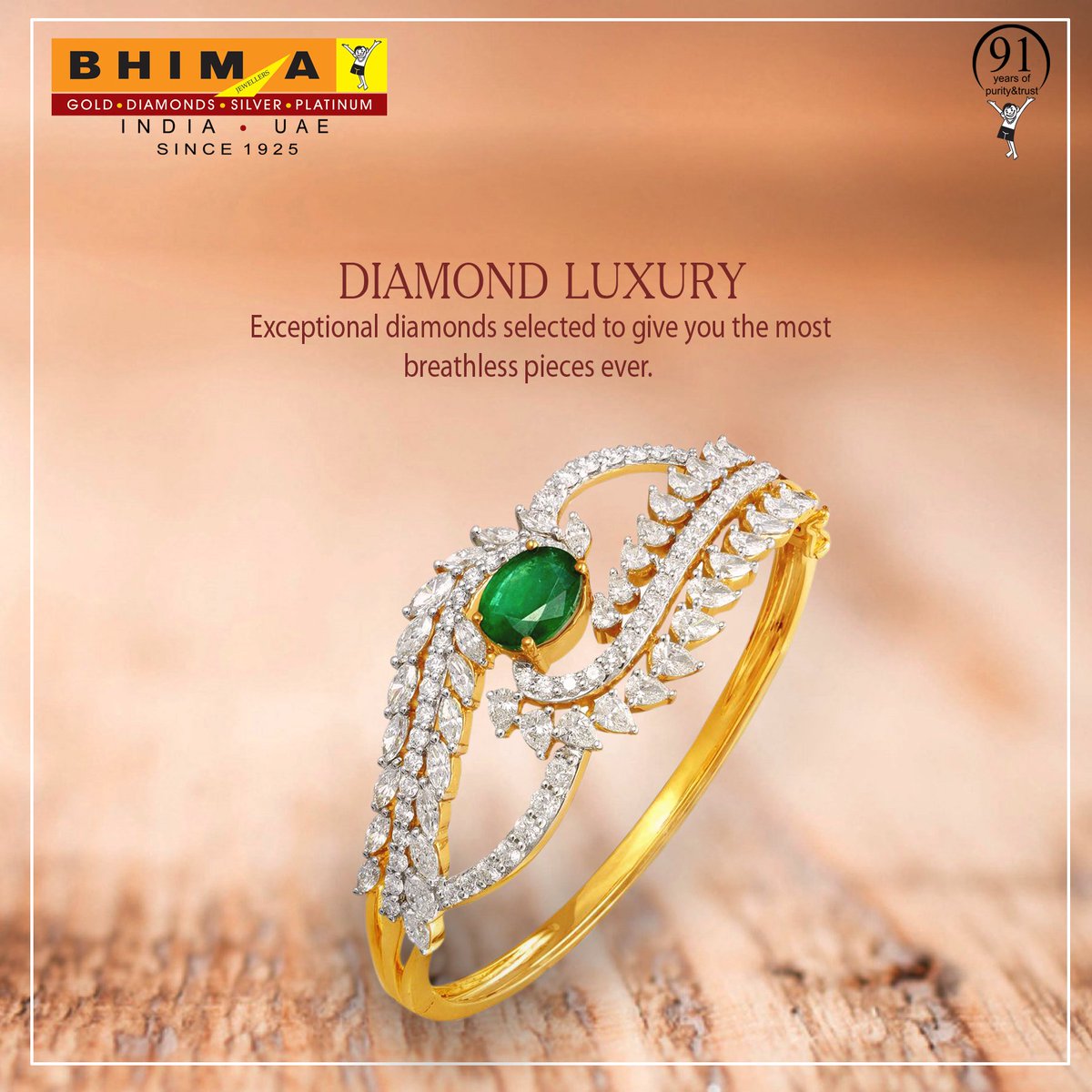 Bhima_Gold's tweet photo. Green stone studded at the centre of glossy white stones, makes you shine in the light!
#BhimaGold #PureGold https://t.co/0FxasPDqX5