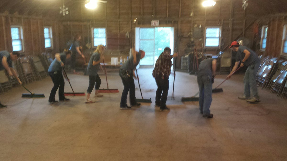 PHCAMN's tweet photo. PHCA staff getting the chapel all spruced up for this summer's worship. https://t.co/H7MNE5bqsf