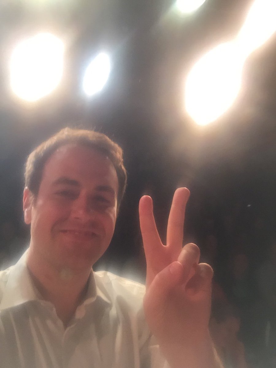 SamJuneStone's tweet photo. Hey @JamisonWebb, thanks for taking a selfie on my phone during @TheSecondCity show. #OhWhatANight https://t.co/TYOj2VbZm6