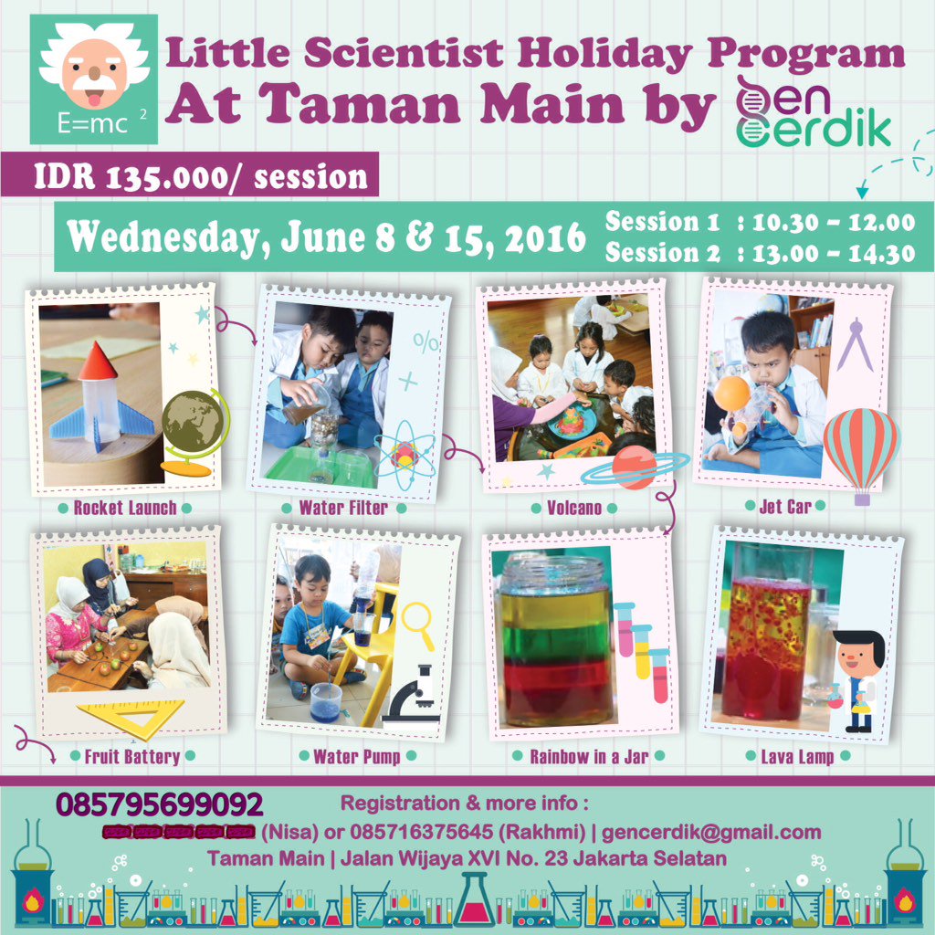 gencerdik's tweet photo. Liburan seru di Taman Main lho! Hubungi 085795699092/ 082233462356/ gencerdik(at)gmail(dot)com ya! Cc: @LiburanAnak https://t.co/zizgLs11Ge