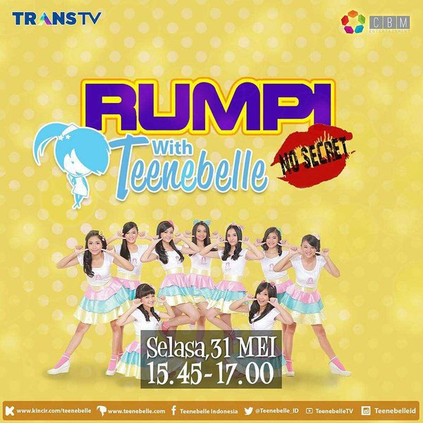 Yuhuu,, SupportTeens besok harus nonton <a href="/rumpi_ttv/">Rumpi (No Secret!)</a> with <a href="/teenebelle_ID/">TeeneBelle</a> nihh... Dicatet ya jamnya!!☺