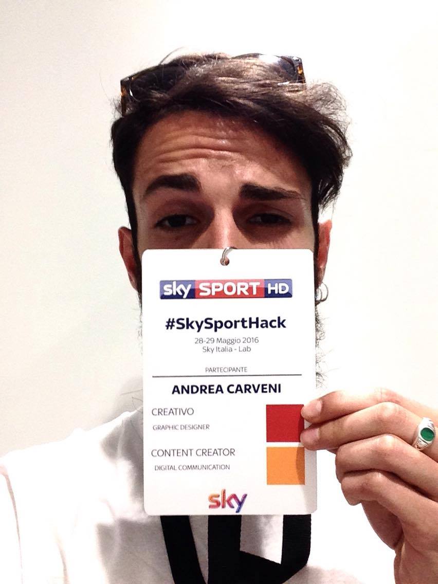 AndreaMuten's tweet photo. It was an honor for my partecipate to #skysporthack with @CodemotionIT and @SkySport #UserExperience #graphicdesign https://t.co/WFZX8NwZFL