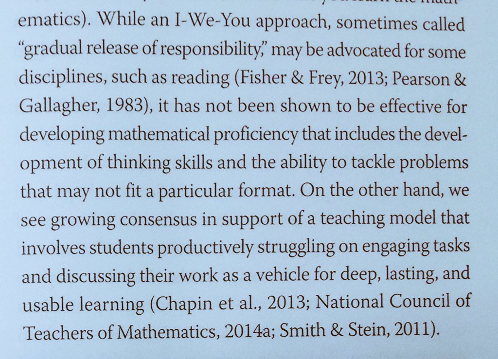 Gradual release of responsibility model...
Does this fit with mathematics instruction???
#MTBoS #elemmathchat