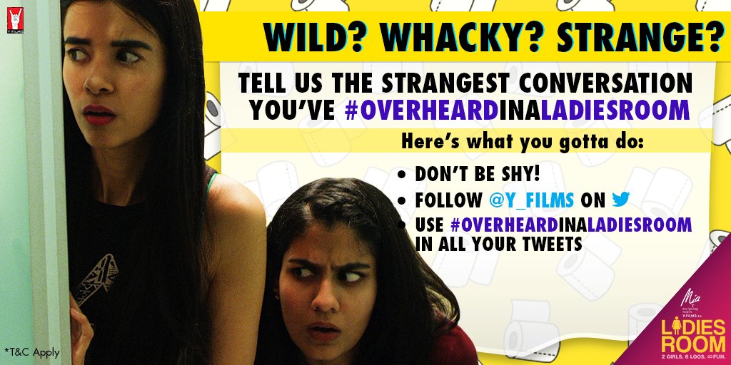 Y_films's tweet photo. Hey there @psbhumi, we really wanna know! Tell us what you #OverheardInALadiesRoom #LadiesRoom https://t.co/EQIdEasPhv