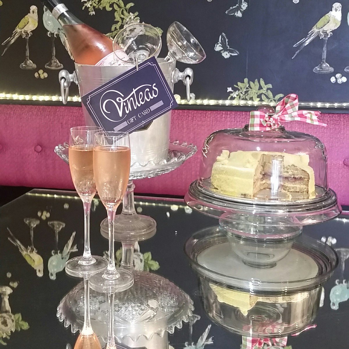 vinteas's tweet photo. Bank Holiday special-a glass of our award winning  prosecco and a slice of one of Vinteas delicious cakes-£5.95 #lo… https://t.co/fc1FkZyFFI