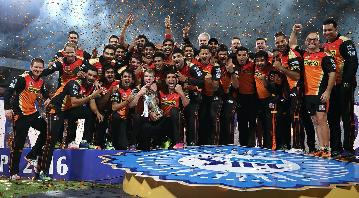 champs11cricket's tweet photo. @davidwarner31 Leads #SRH to Maiden #IPL Title, Heartbreak For @imVkohli’s fan.
#iplfinal2016 #IPLfinal #SRHvsRCB https://t.co/chunwJCpq5