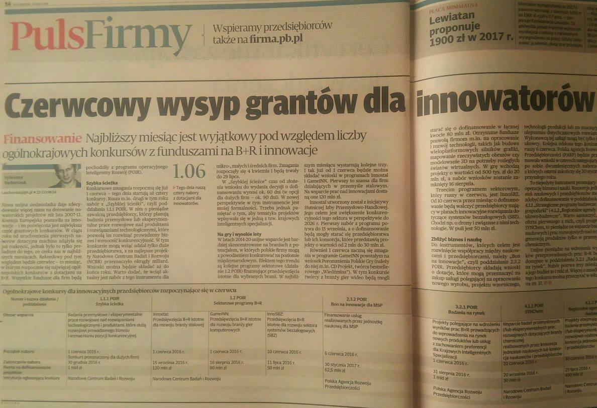 #PrasówkaMNiSW <a href="/puls_biznesu/">Puls Biznesu</a> Czerwcowy wysyp grantów dla innowatorów | Dotacje na wdrożenie wyników prac B+R