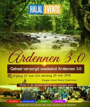 FDW_VB's tweet photo. Moslims organiseerden vorig weekend olv imam #Soekirman trainingskamp #Ardennen #halalevents https://t.co/bOGb6eame9 https://t.co/0LxnfJ8hUg