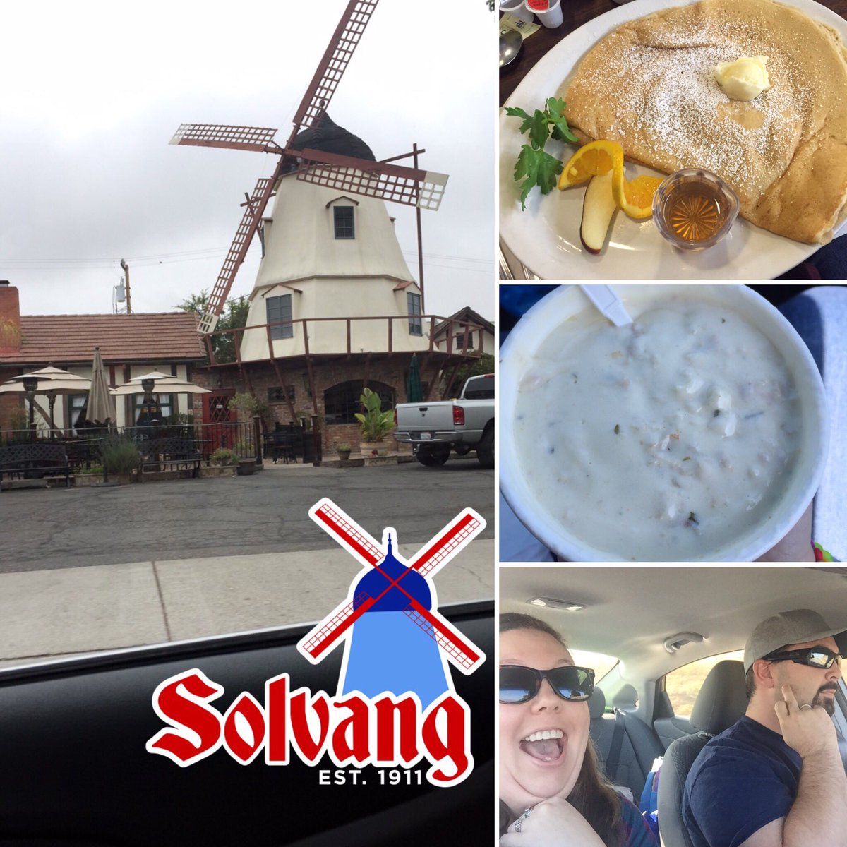 Just a few pix from our trip today! So much fun! #solvang #pismobeach #splashcafe #bestclamchowder #danishpancakes