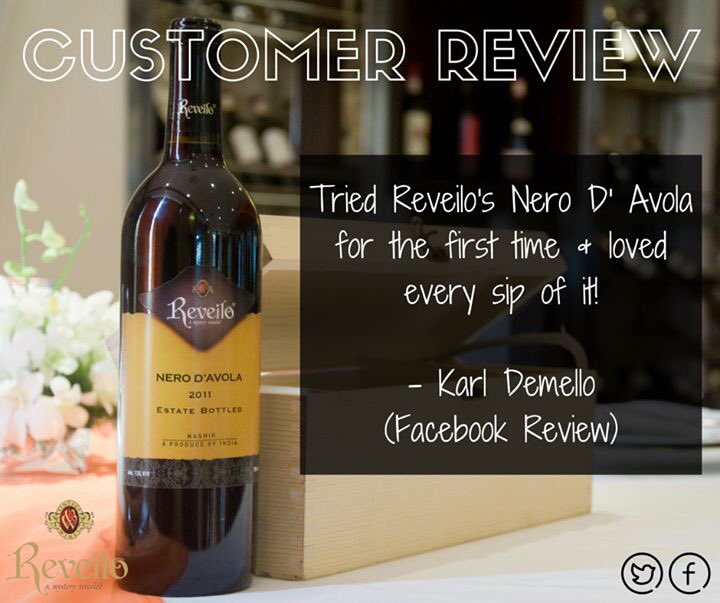 ReveiloWines's tweet photo. Thanks Karl Demello for your kind feedback of our Nero D' Avola :) Have a great #Monday people! #Reveilo #wine https://t.co/rqYhksCTJz