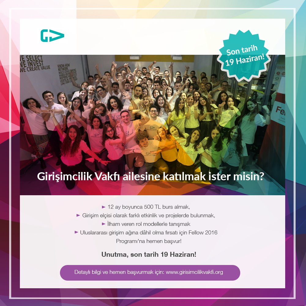 Fellow Programı ile hayallerinin ötesine geçmek  istiyorsan hadi sen de başvur! bit.ly/1UfhPqo <a href="/girvak/">Girişimcilik Vakfı</a>