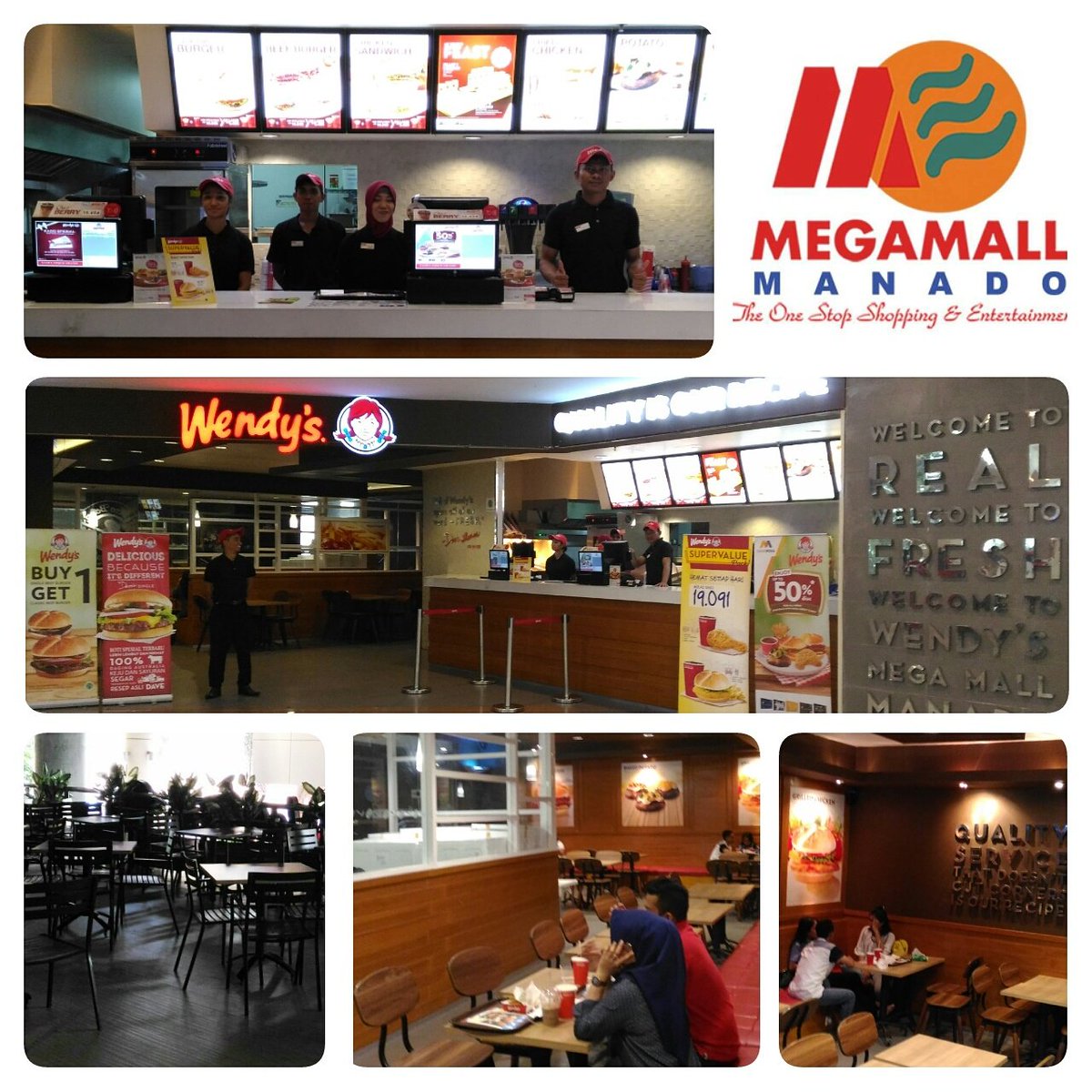 WENDY'S terletak di Lantai Dasar Megamall Manado.