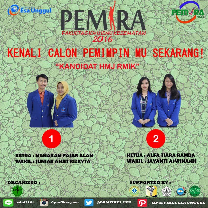 Calon kandidat Ketua &amp; Wakil Ketua dari HMJ RMIK. Bagi kalian yg merasa anak RMIK bisa diliat nih😉 <a href="/RMIK_UEU/">HMJ RMIK</a>