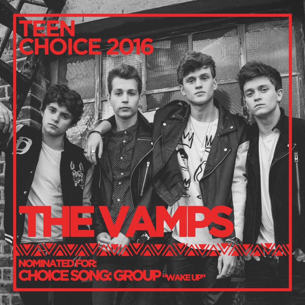 TheVampsband's tweet photo. Still time to vote guys 😬
'My #ChoiceSongGroup  #WakeUp  @TheVampsband #TeenChoice @TeenChoiceFOX' https://t.co/EV6r55bHuz