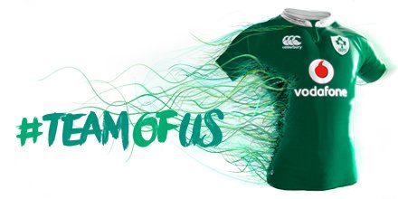 VodafoneIreland's tweet photo. FULL TIME! Here is your brand new @IrishRugby and Vodafone jersey made by @canterburyNZ 
#TeamOfUs https://t.co/accm5J899I