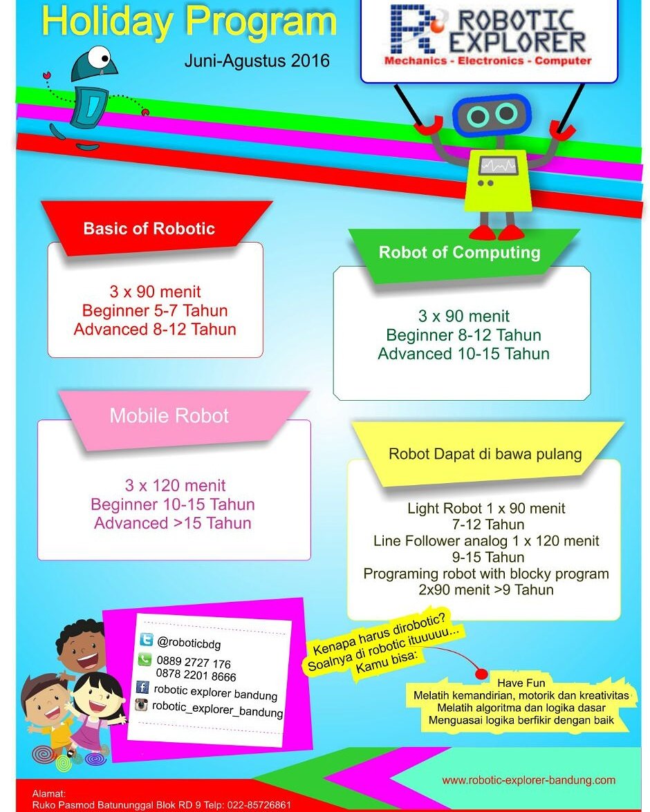 roboticbdg's tweet photo. Robotic Explore Bandung mengadakan Holiday Program looh,  selain itu ada robot yang bisa dibawa pulang juga.. 😱🙌 https://t.co/zIiCkd2LXz