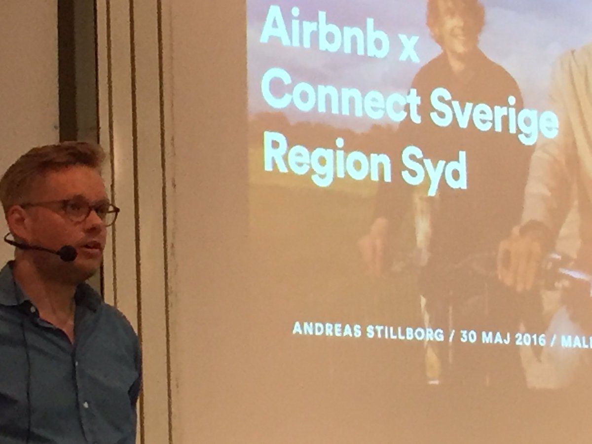 Airbnb och Andreas Stillborg marknadsansvarig Norden, på Connects föreningsstämma. #connectsverige #connectdagen