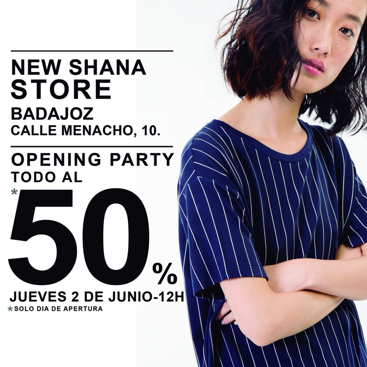 NEW STORE! Te esperamos el 02/06 a partir de las 12h. Con 50% dto. en toda la colección. C/ Menacho, 10 Badajoz.