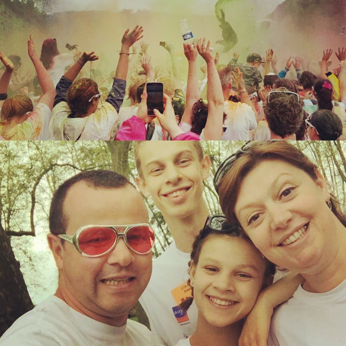 Cath1603's tweet photo. #ColorLifeBesancon on y était en famille et amis pour courir contre le cancer. #CourseColorée @ligue13 https://t.co/riTvNiIViR