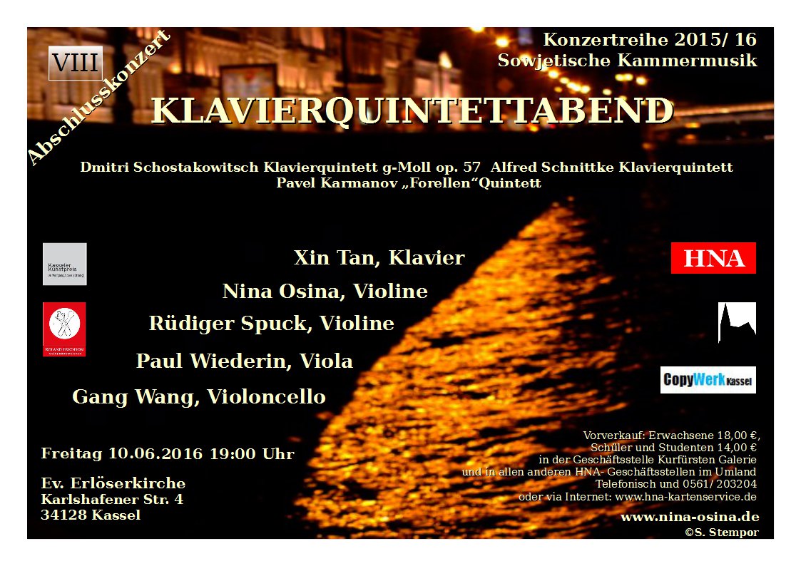 Liebe Freunde, herzlich Willkommen zum Abschlusskonzert der Reihe Sowjetische Kammermusik!