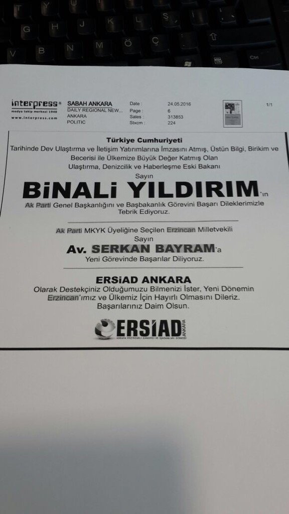 ERSİAD ANKARA' ya
Teşekkür ederiz...