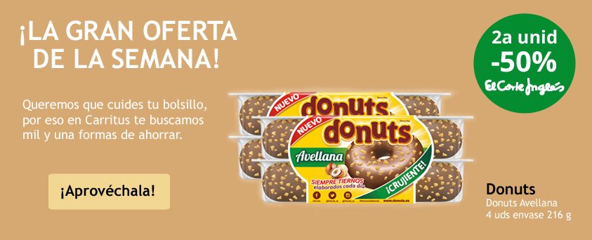El hallazgo de la semana: ahorra con la 2ª Unid al 50% dto <a href="/Donuts_es/">Donuts</a> Avellana 4uds 216gr bit.ly/1Pbu2xu