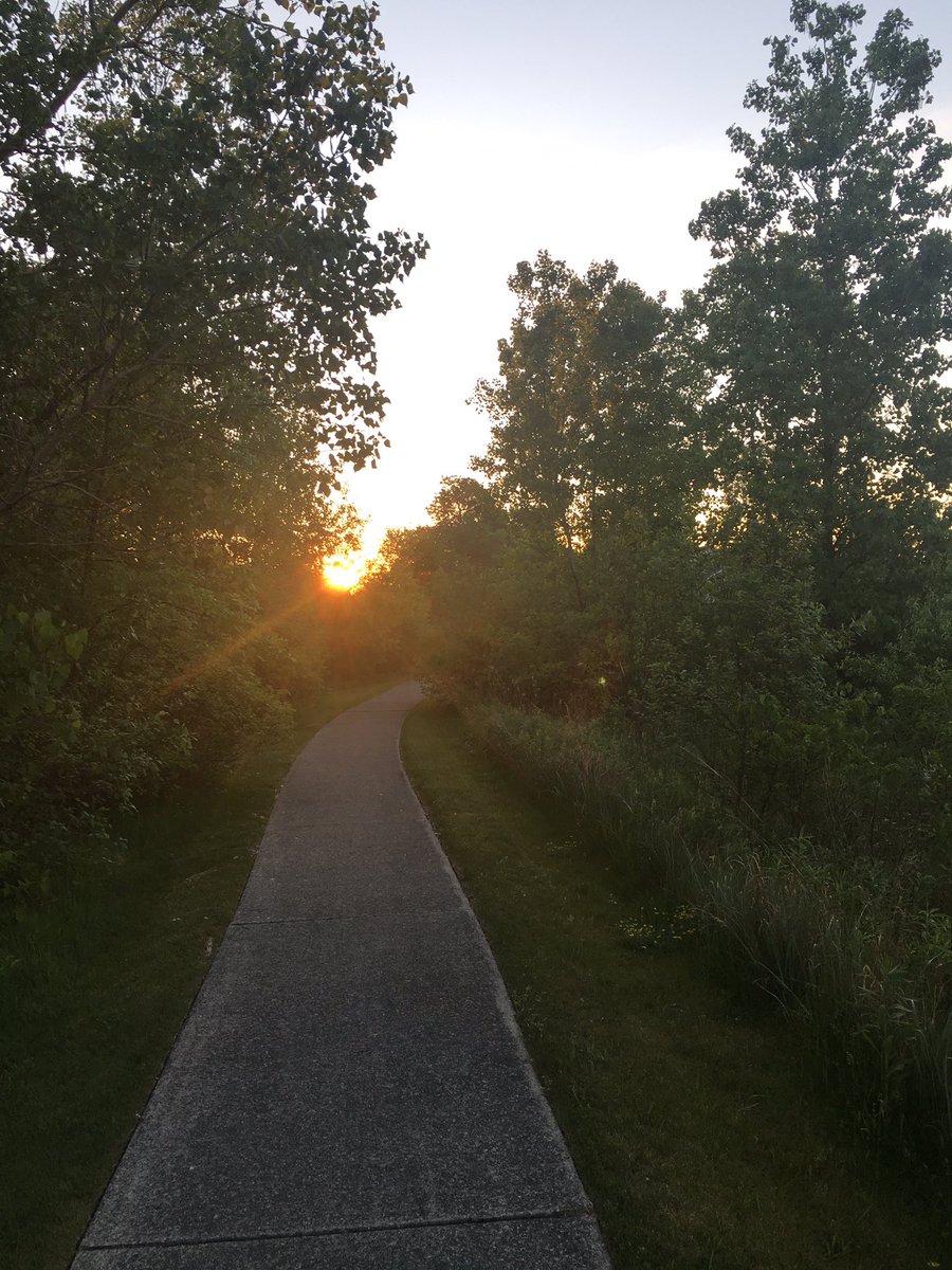 LazyJogger's tweet photo. Sunrise peeking through on an early Memorial Day run. #running https://t.co/EO13ur50rB
