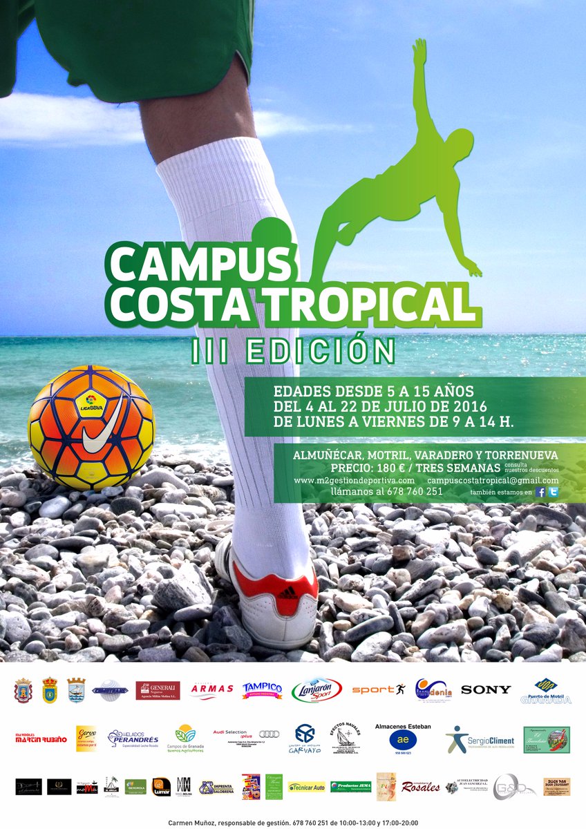 CCostaTropical's tweet photo. ¿Sin fútbol este verano? #CampusCostaTropical2016 es la opción que estabas esperando. ¡Abierto plazo de inscripción! https://t.co/Ip0NrH1Rjm