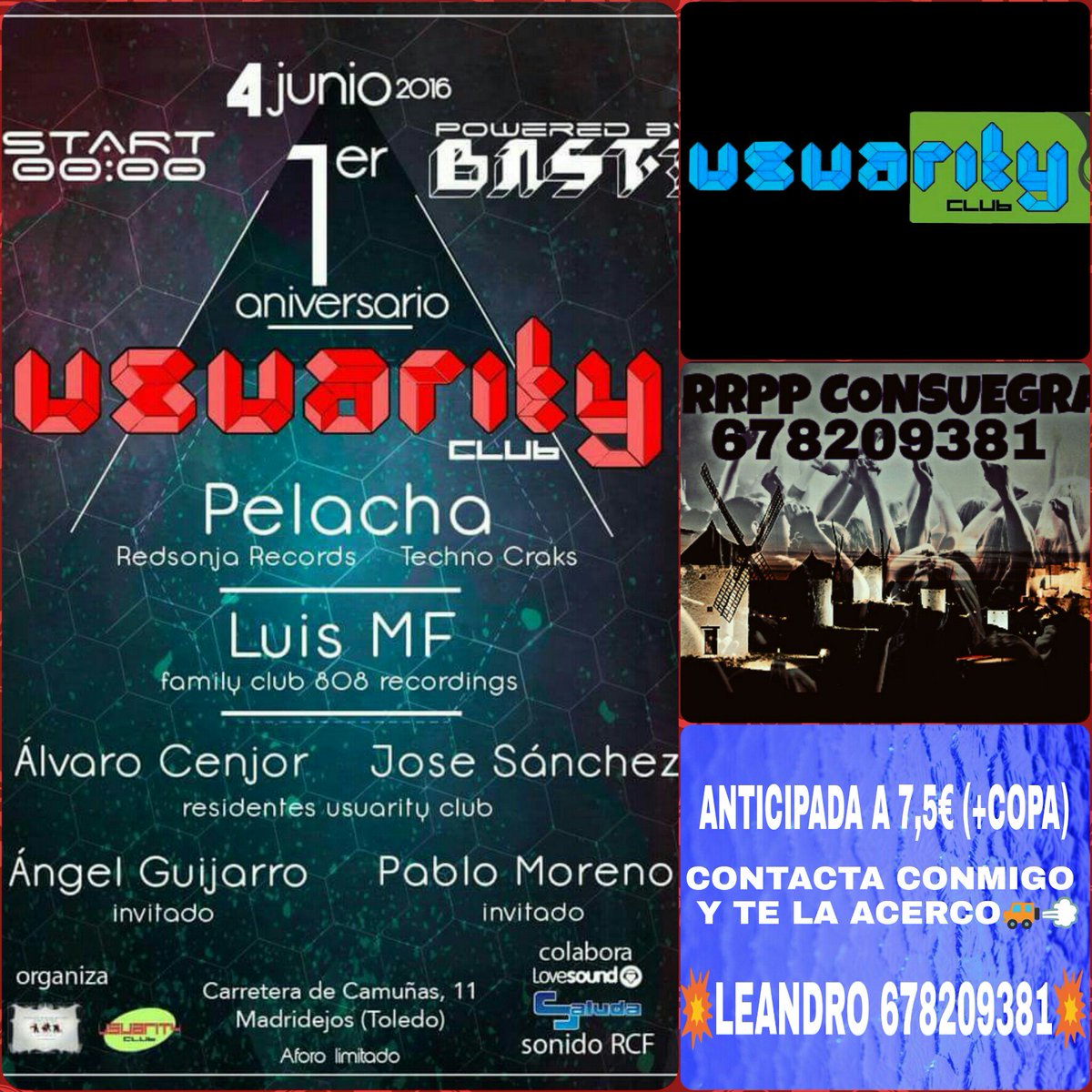 RRPP_Consuegra's tweet photo. Consigue tu Anticipada por tan solo 7,5€ + COPA contactando conmigo al 678209381 https://t.co/ryQk5UovsZ
