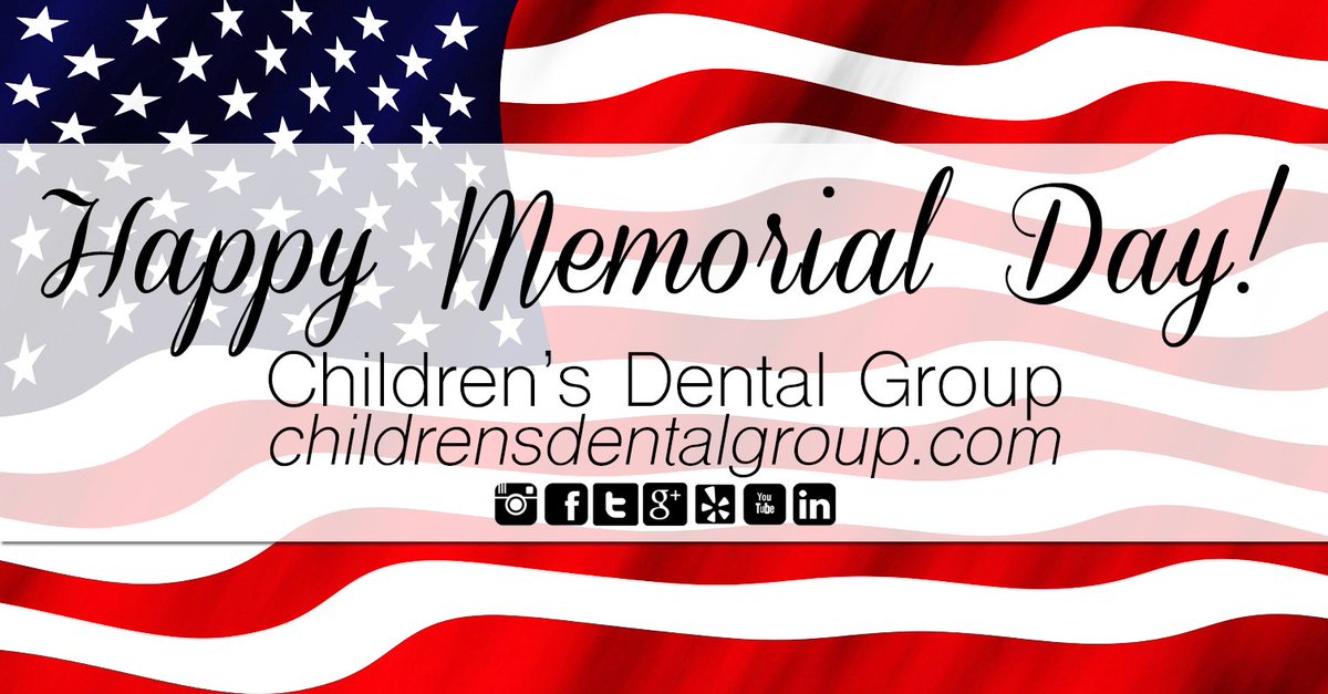 DentistryIsFun's tweet image. Happy Memorial Day from Children's Dental Group!  Wishing you a fun &amp;amp; safe day! :) #MemorialDay