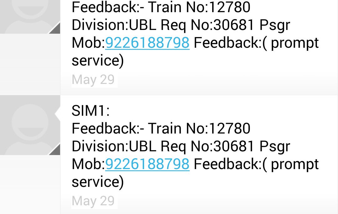 +ve RESPONSES TO OBHS ON GOA EXPRESS, GET YOUR BERTH CLEANED FOR FREE ON JUST AN SMS