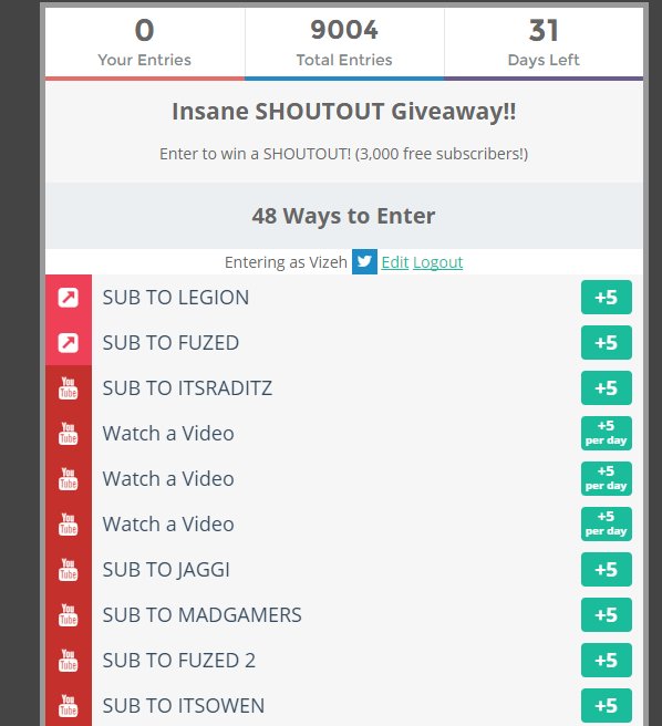 OfficialVizeh's tweet photo. NAH Come the fuck on guys!
Look at the absolute state of YouTube now.
How the fuck is "a shoutout" a giveaway https://t.co/7egdHkRj73