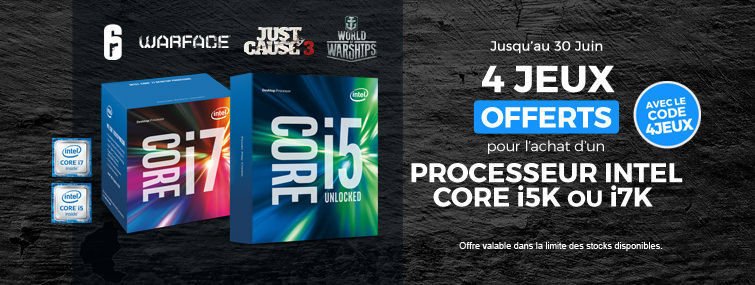 grosbill_com's tweet photo. 4 jeux offert à l'achat d'un processeur @IntelFrance Core #i5k ou #i7k ! https://t.co/l5olOHCoi9 https://t.co/2jLYiIECZR