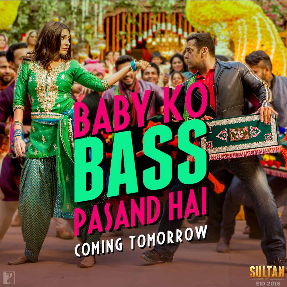 SultanTheMovie's tweet photo. Get ready to put on your dancing shoes! #BabyKoBassPasandHai COMING TOMORROW! https://t.co/felj44gV8K