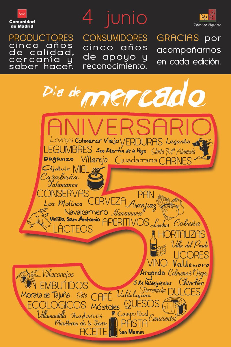 zEste sábado cita con <a href="/camaraagraria/">CámaraAgraria Madrid</a> . <a href="/MadridCalidad/">M Producto Certificado</a> <a href="/VinosdeMadridDO/">Vinos de Madrid CRDO</a> <a href="/InformativosTM/">Telenoticias Telemadrid</a> <a href="/ExprimeMadrid/">Exprime Madrid</a> <a href="/LACABEZUELA/">QUESOSLACABEZUELA</a>