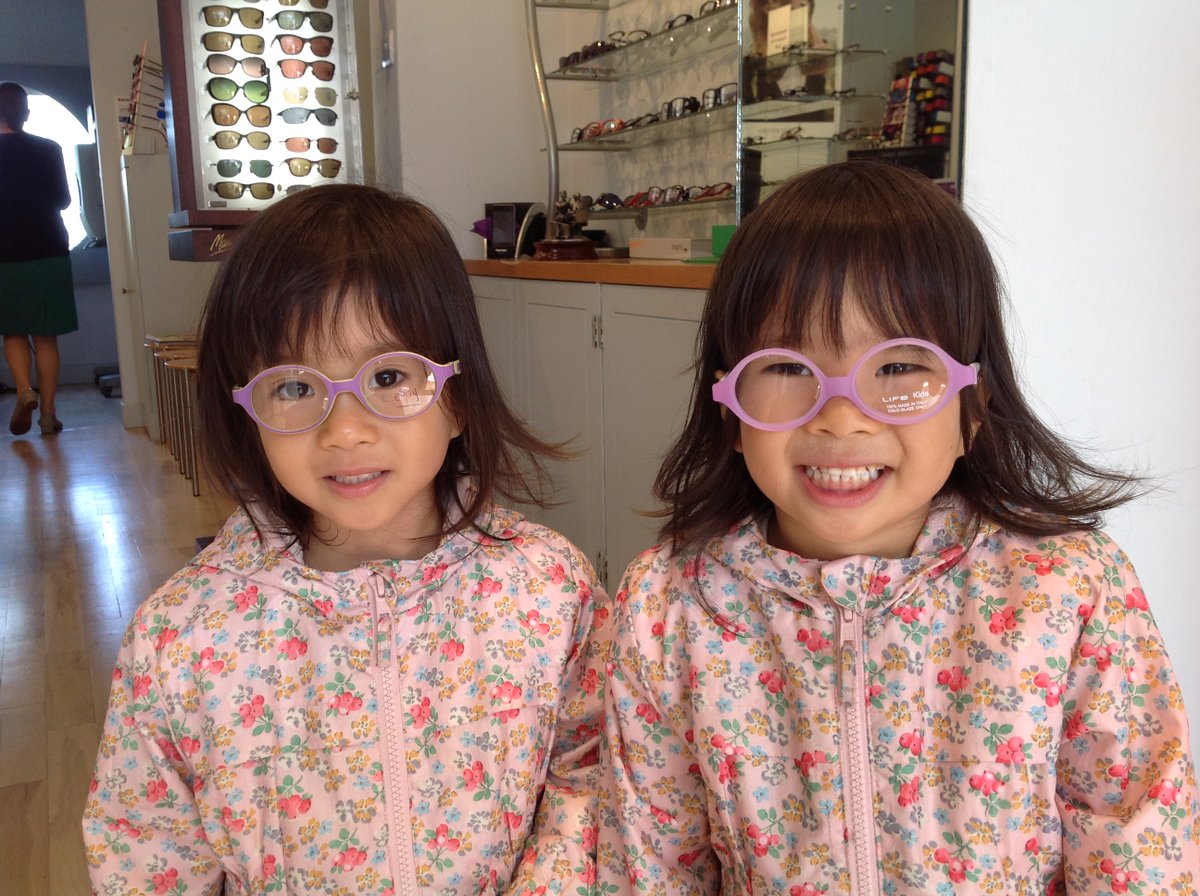 OpticalShopIre's tweet image. One of our fav #customer pics this month has to be the Zako Twins, trying on new #glasses in our store! #Blackrock